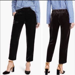 J Crew Womens Pull On Easy Pant Black Luxe Velvet Size 12 T Tall New NWT